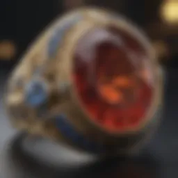 Intricate vintage ring design showcasing detailed craftsmanship