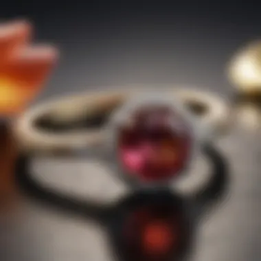 A unique colored gemstone engagement ring that stands out with its vibrant hue