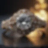 An exquisite vintage engagement ring featuring an intricate design and a central diamond