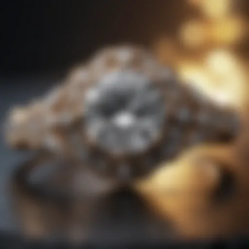 An exquisite vintage engagement ring featuring an intricate design and a central diamond