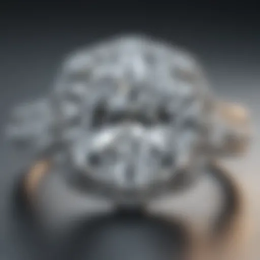 A close-up of a Tiffany Diamond engagement ring showcasing its brilliant cut.