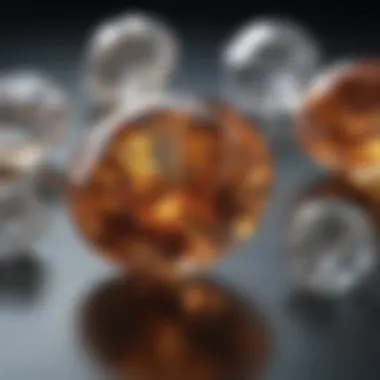 Comparison of synthetic and natural diamonds showcasing unique features