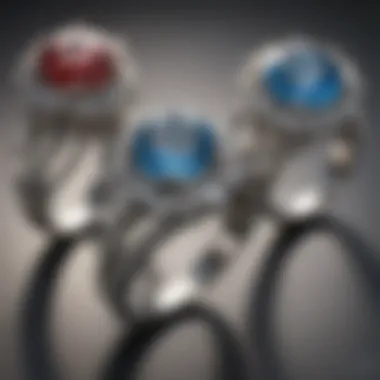 Symbolic representation of love and commitment through three stone rings