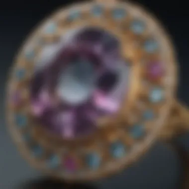 Historical depiction of alexandrite usage in jewelry