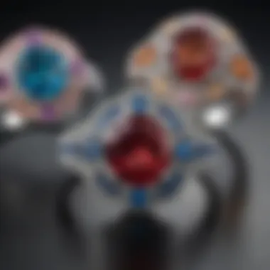 An array of colored gemstones highlighting their significance in engagement rings