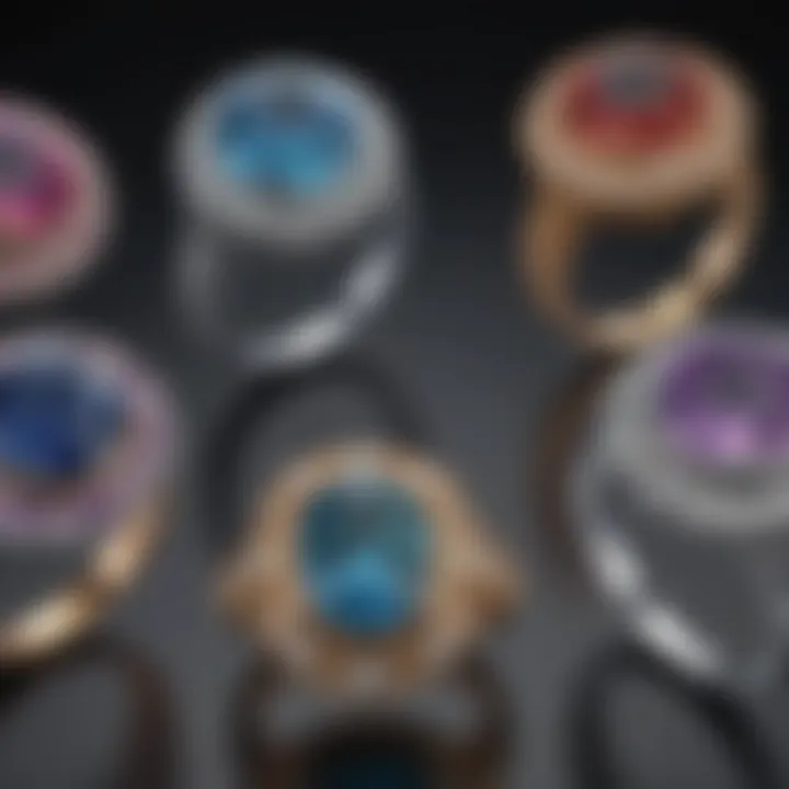 Diverse gemstone options for vintage two stone engagement rings