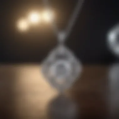 Aesthetic arrangement of the Zales Dancing Diamond Necklace against a backdrop of soft lighting