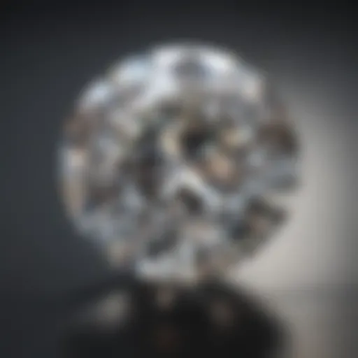 Close-up view of a moissanite gemstone showcasing its brilliance