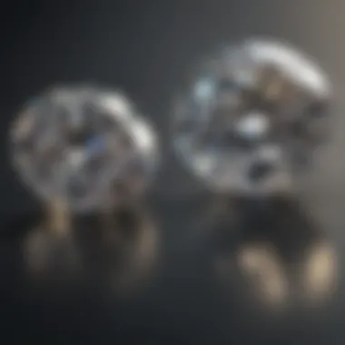 Comparison between moissanite and diamond under different lighting conditions