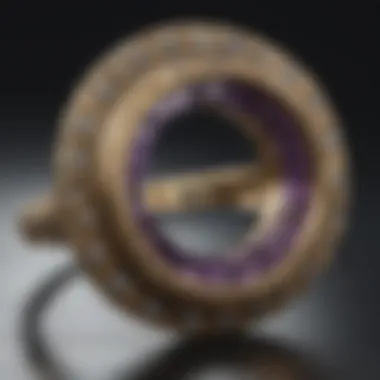 Close-up of vintage halo ring highlighting its unique features