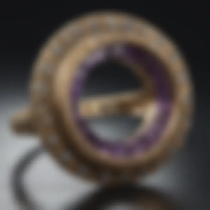 Close-up of vintage halo ring highlighting its unique features