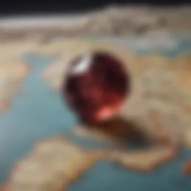 Map of Gemstone Origins A visually captivating map indicating the origins of various rare gemstones around the world
