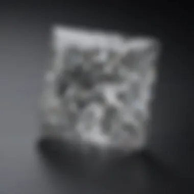 Close-up view of the facets and brilliance of a two carat princess cut diamond