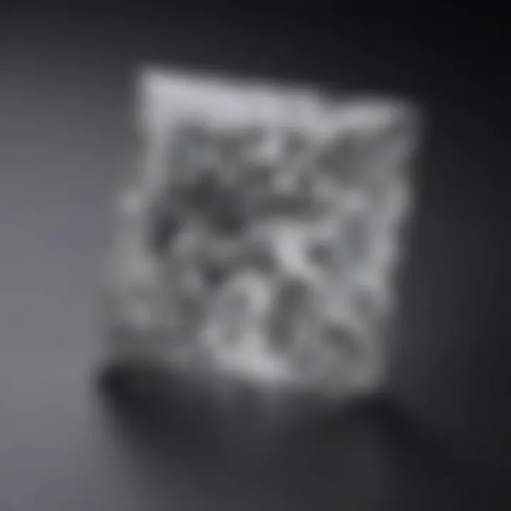 Close-up view of the facets and brilliance of a two carat princess cut diamond