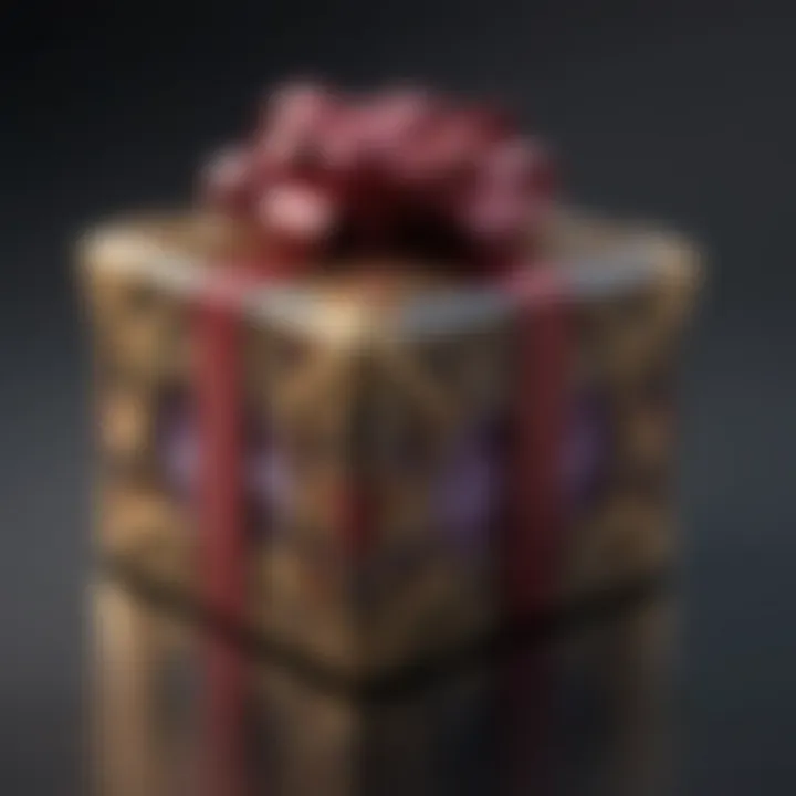 Beautifully wrapped gift box with a ribbon for jewelry