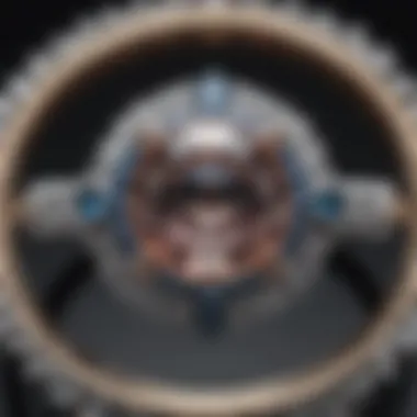 Intricate Halo Setting Brilliance Close-up view of the intricate halo setting showcasing brilliance