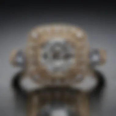 Elegance of Four Carat Halo Ring Elegant four carat halo engagement ring on a velvet surface