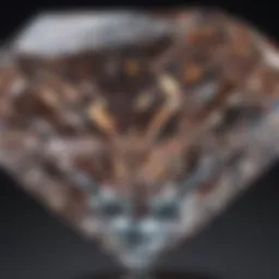 Close-up view of a brilliant cut diamond showcasing its facets