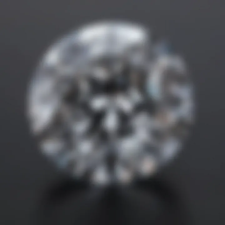 Close-up of a certified diamond with GIA grading report