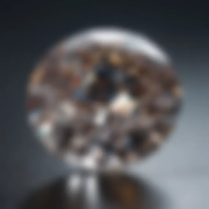 Close-up of a man-made diamond under bright light