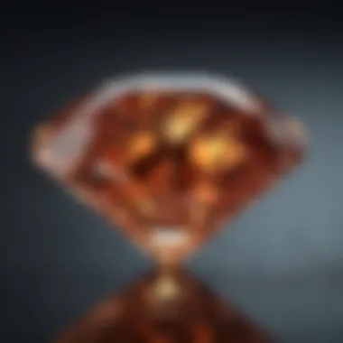 Close-up view of H colored diamond showcasing its unique hue