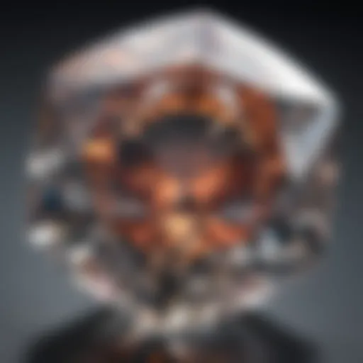 Close-up view of a lab-created diamond under magnification