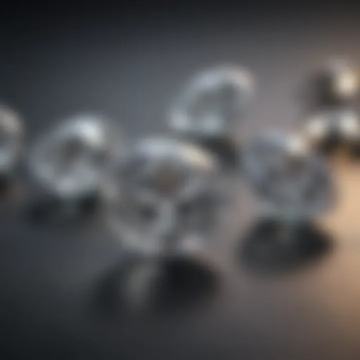 Comparison of lab-created and natural diamonds side by side