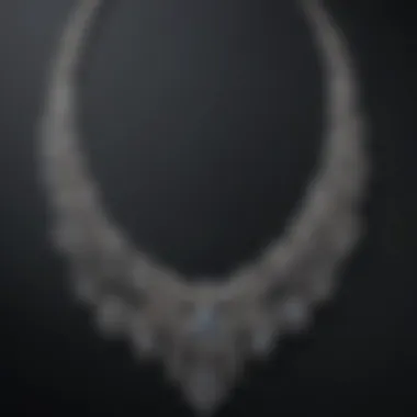 Elegant diamond necklace displayed on a velvet background