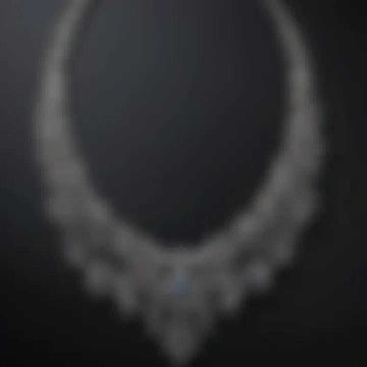 Elegant diamond necklace displayed on a velvet background