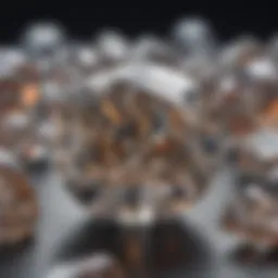 Detailed view of cubic zirconia stones showcasing their brilliance and clarity