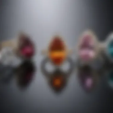 Comparison of various gemstone selections available for pear engagement rings