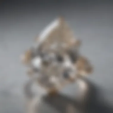 Close-up view of a pear-shaped diamond showcasing its brilliance and cut