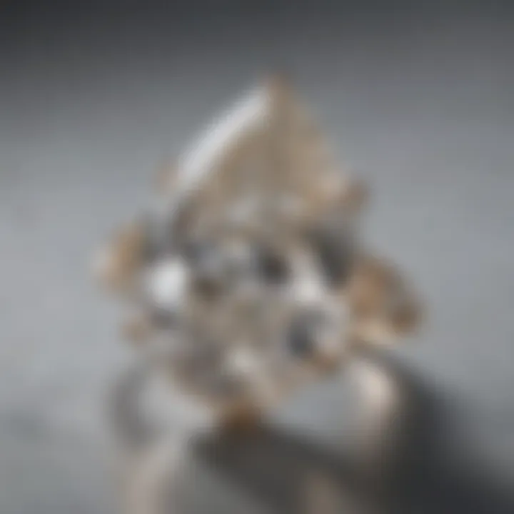 Close-up view of a pear-shaped diamond showcasing its brilliance and cut