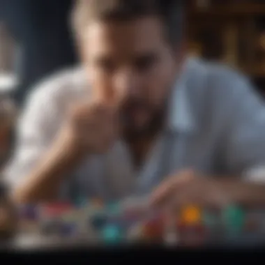 Jeweler Analyzing Gemstones Under UV Light A jeweler examining gemstones under UV light for fluorescence properties