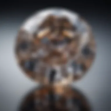 A close-up view of a lab-grown diamond exhibiting its brilliance and clarity.