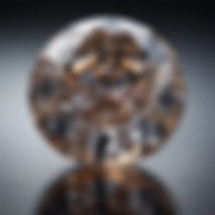 A close-up view of a lab-grown diamond exhibiting its brilliance and clarity.