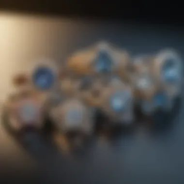 Diverse styles of engagement rings displayed together