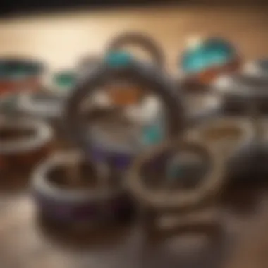 Collection of old rings ready for recycling