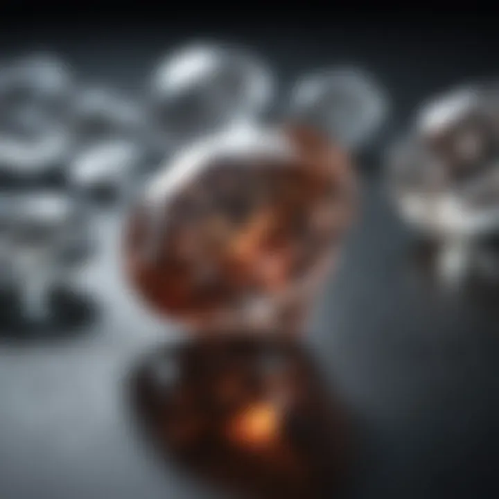 Comparative display of natural and lab-created diamonds