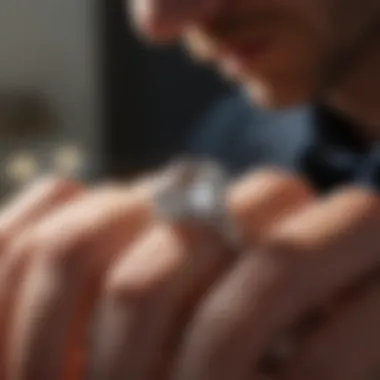 Trusted jewelry appraiser examining a diamond ring