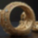 Close-up of a gold jewelry piece.