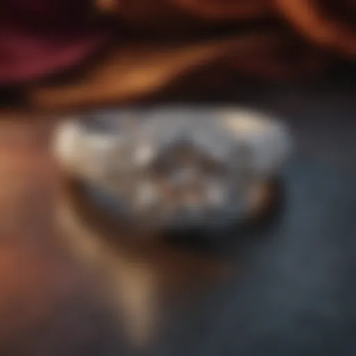 A stunning close-up of a diamond engagement ring set against a velvet background