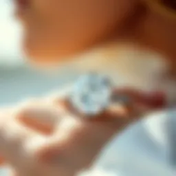 Elegant engagement ring with diamond