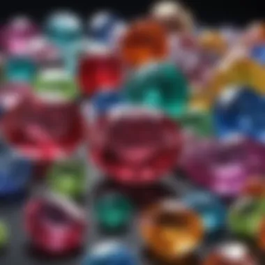 Close-up of a vibrant gemstone collection