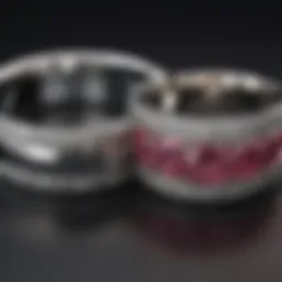 Close-up of an oversized wedding band next to a correctly sized ring