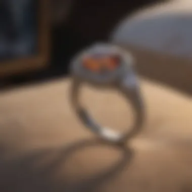 Visual representation of a perfectly fitted engagement ring on a cushion