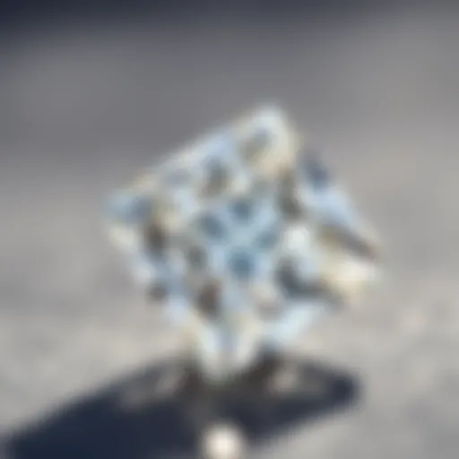 Close-up of a princess cut diamond showcasing its brilliant facets