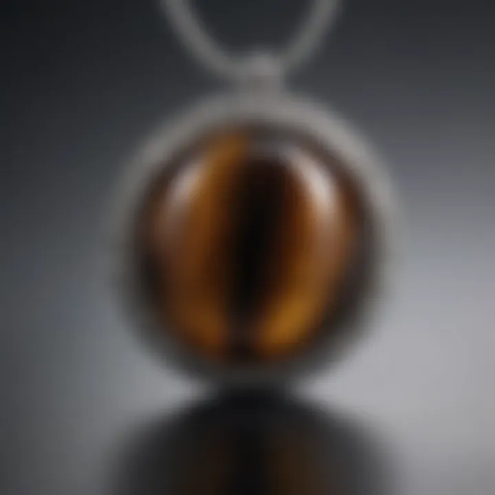 A beautifully crafted tiger's eye pendant set in silver, highlighting its unique sheen.