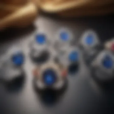 Diverse Styles of Sapphire Engagement Rings An elegant showcase of various sapphire engagement ring styles, displaying a range of settings and designs.