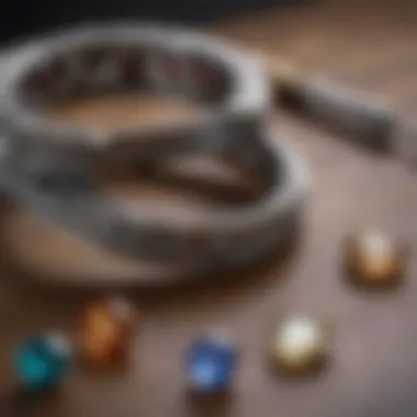 Exploring Various Ring Sizes and Measuring Tools An intricate display of various ring sizes with measurement tools